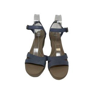 Crocs Dual Comfort Leigh II Women's Ankle Strap Wedge Sandals Heels Size 11